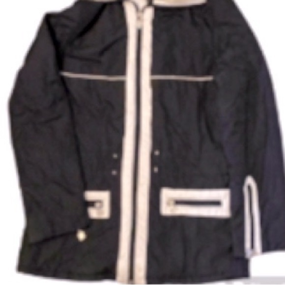 CHNEL  France Made Vintage Fur Collar Black White Jacket Size XL - Picture 10 of 15